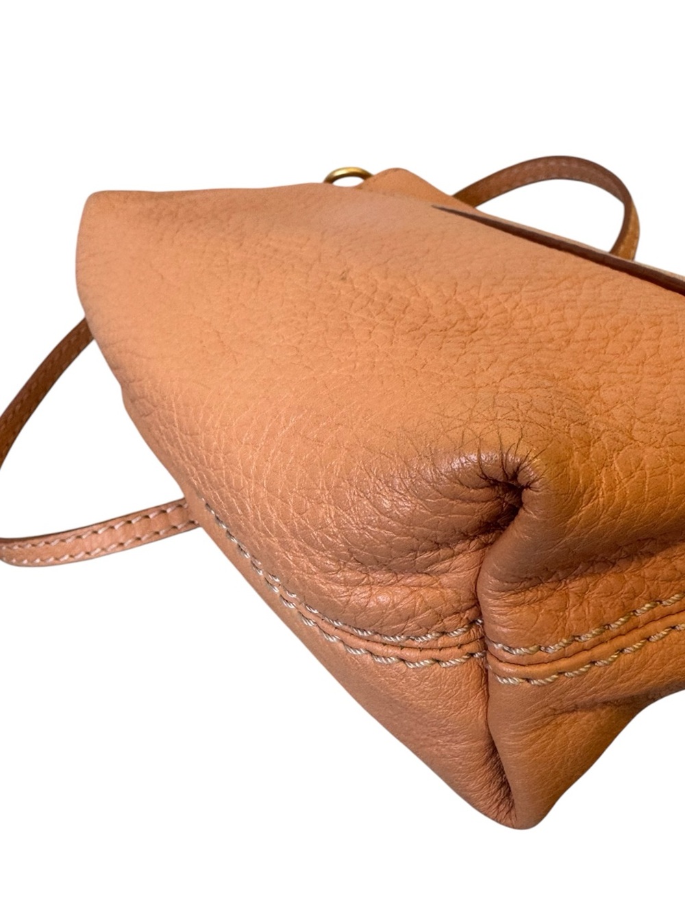Chloe Apricot Pink Tan Brown  Leather Mini Marcie Crossbody Pouchette Bag Auth - Picture 8 of 14